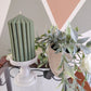 12.5cm Ribbed Soy Wax Church Pillar Candles - Unscented (Various Colours)