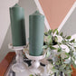 Olive Green Soy Wax Church Pillar Candles - Unscented, Set of 2 (4 Sizes)