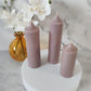 Slate Soy Wax Church Pillar Candles - Unscented, Set of 2 (4 Sizes)