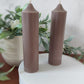 Mocha Soy Wax Church Pillar Candles - Unscented, Set of 2 (4 Sizes)