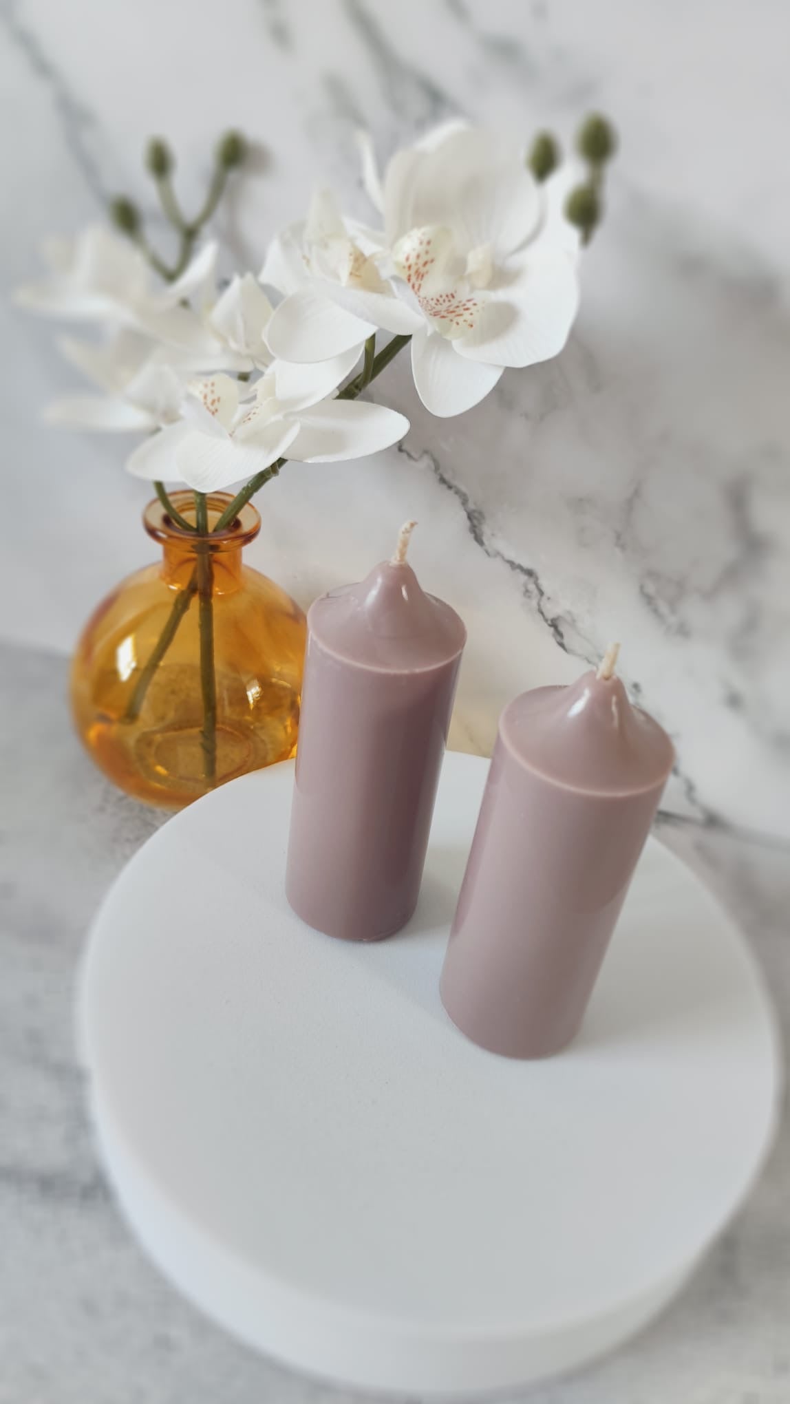 Slate Soy Wax Church Pillar Candles - Unscented, Set of 2 (4 Sizes)