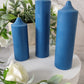 Blue Soy Wax Church Pillar Candles - Unscented, Set of 2 (4 Sizes)