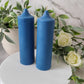 Blue Soy Wax Church Pillar Candles - Unscented, Set of 2 (4 Sizes)