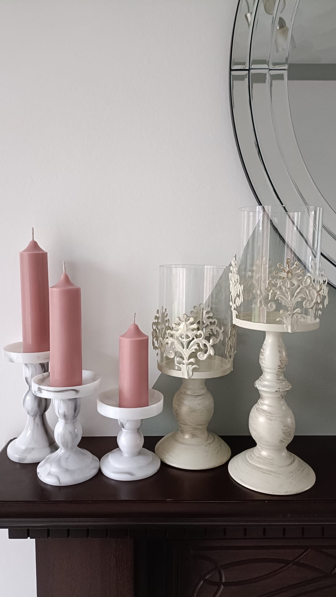 Dusty Pink Soy Wax Pillar Candles - Unscented, Set of 2 (Various Sizes)