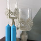 Blue Soy Wax Pillar Candles - Unscented, Set of 2 (Various Sizes)