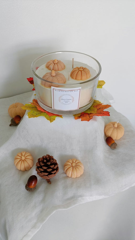 Pumpkin Spice 3 Wick Soy Wax Glass Jar Candle 55cl