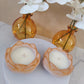 Orange Lotus Flower Candle Set Of 2 Unscented