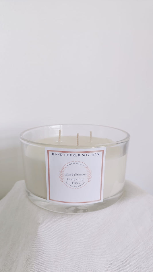 55cl 3 Wick Soy Wax Glass Jar Candle (Various Scents)