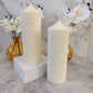 Ivory Soy Wax Church Pillar Candles - Unscented, Set of 2 (4 Sizes)