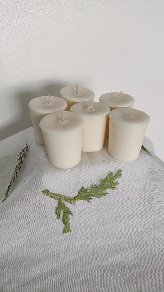 Ivory Votive Soy Wax Candles - Unscented, Pack of 6
