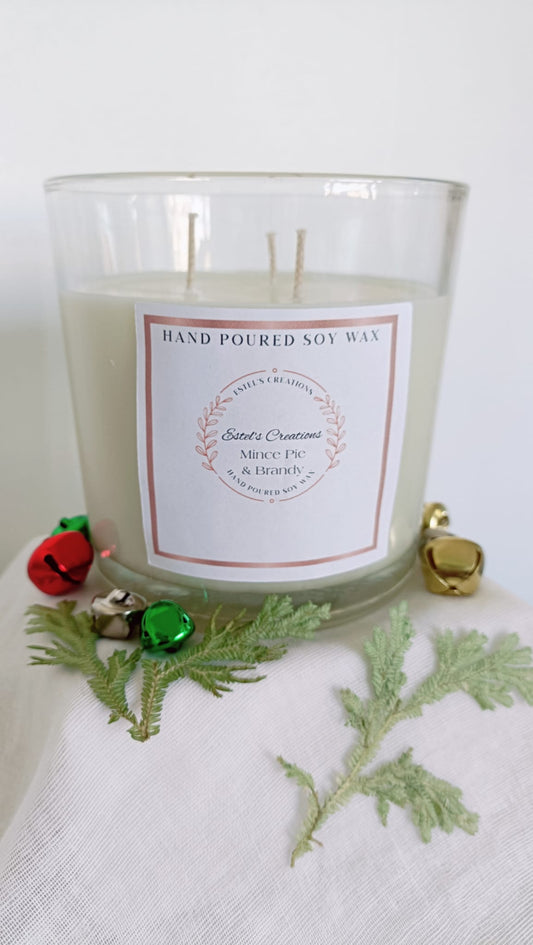 Mince Pie & Brandy 3 Wick Tall Candle