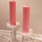 Pink Soy Wax Pillar Candles - Unscented, Set of 2 (Various Sizes)